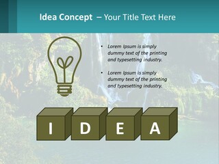 A Waterfall In The Middle Of A Body Of Water PowerPoint Template