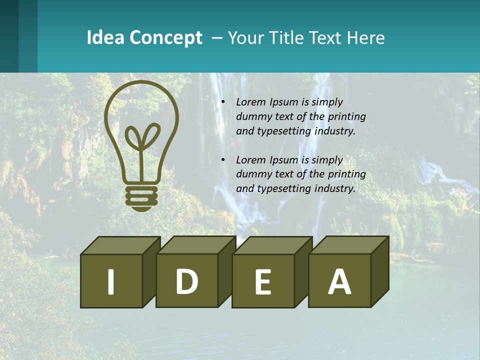 A Waterfall In The Middle Of A Body Of Water PowerPoint Template