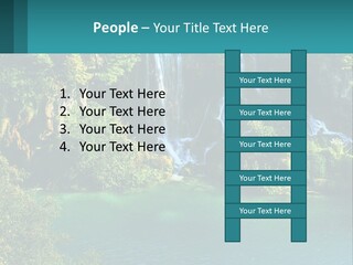 A Waterfall In The Middle Of A Body Of Water PowerPoint Template