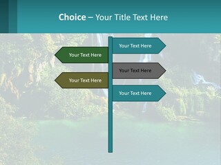 A Waterfall In The Middle Of A Body Of Water PowerPoint Template