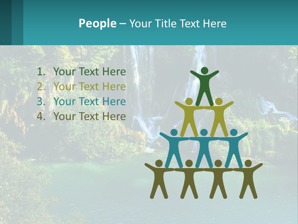 A Waterfall In The Middle Of A Body Of Water PowerPoint Template