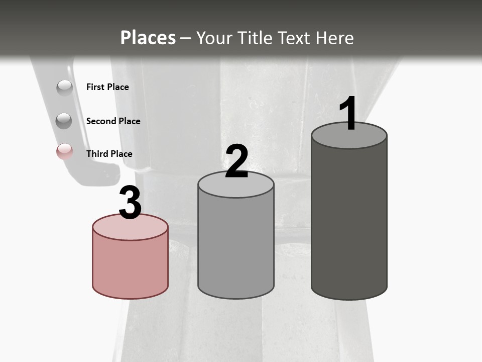 A Silver Coffee Pot With A Black Handle PowerPoint Template