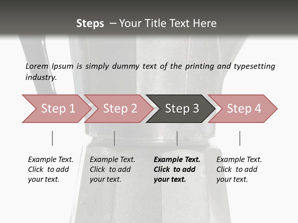 A Silver Coffee Pot With A Black Handle PowerPoint Template