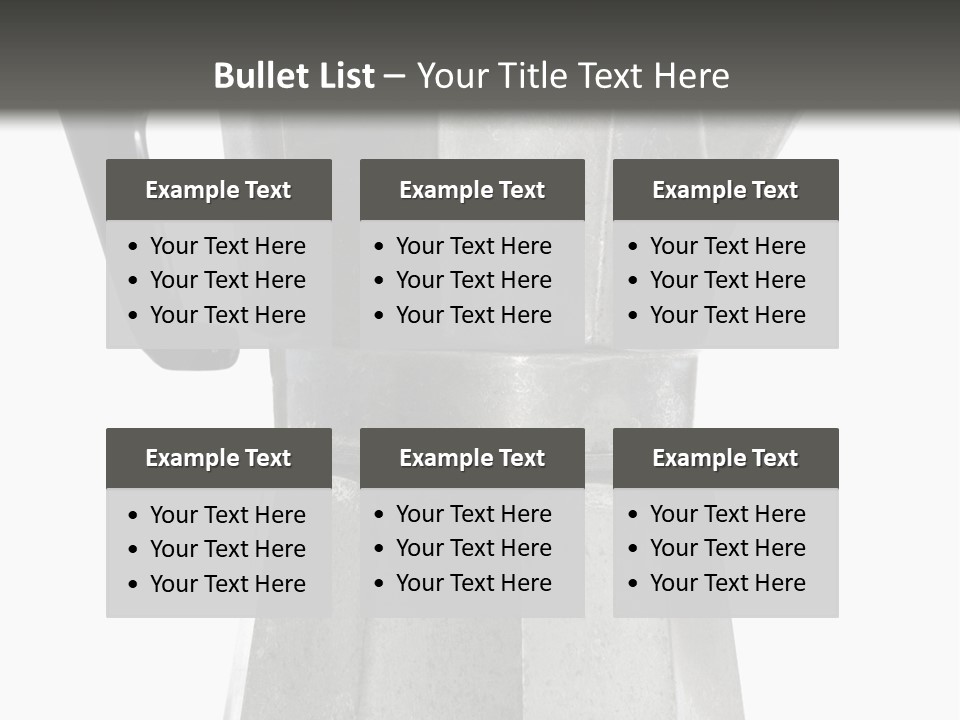 A Silver Coffee Pot With A Black Handle PowerPoint Template