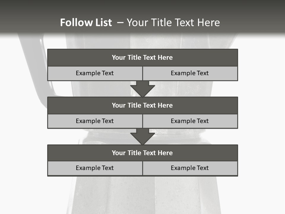 A Silver Coffee Pot With A Black Handle PowerPoint Template