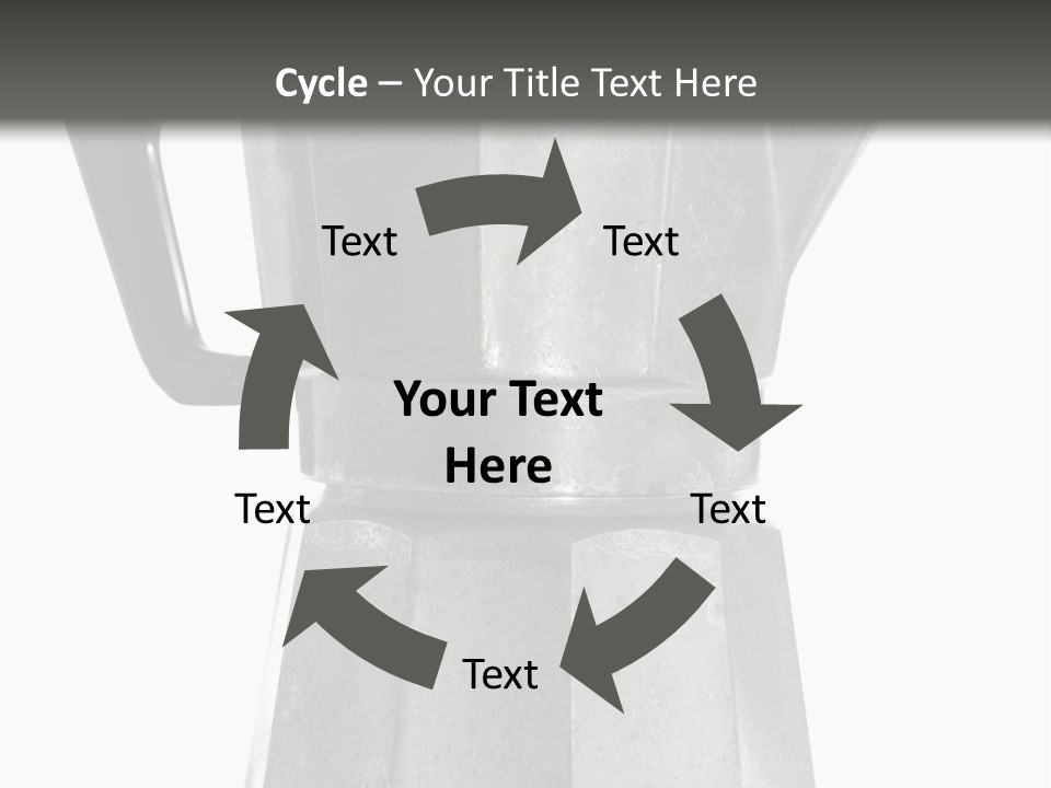 A Silver Coffee Pot With A Black Handle PowerPoint Template