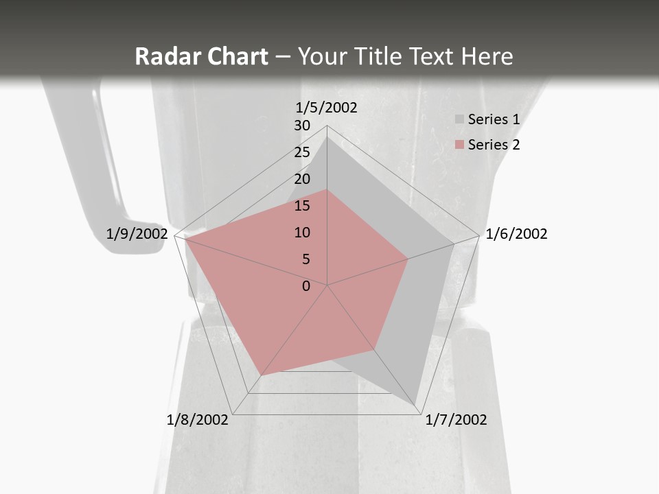 A Silver Coffee Pot With A Black Handle PowerPoint Template