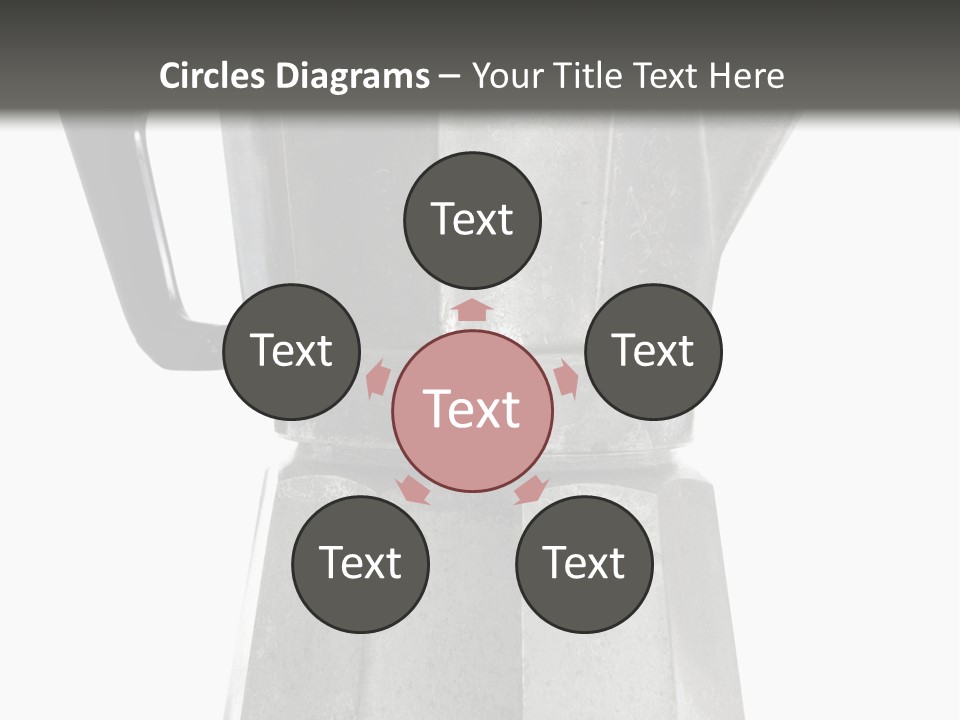 A Silver Coffee Pot With A Black Handle PowerPoint Template