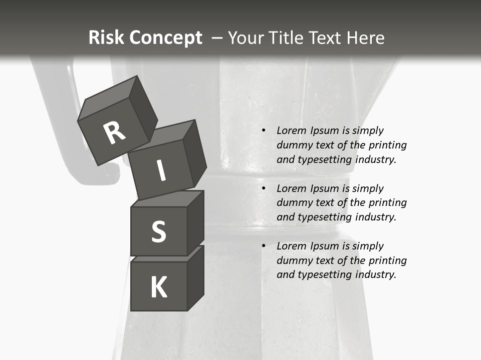 A Silver Coffee Pot With A Black Handle PowerPoint Template