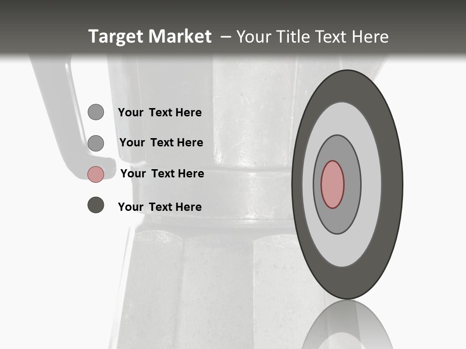 A Silver Coffee Pot With A Black Handle PowerPoint Template