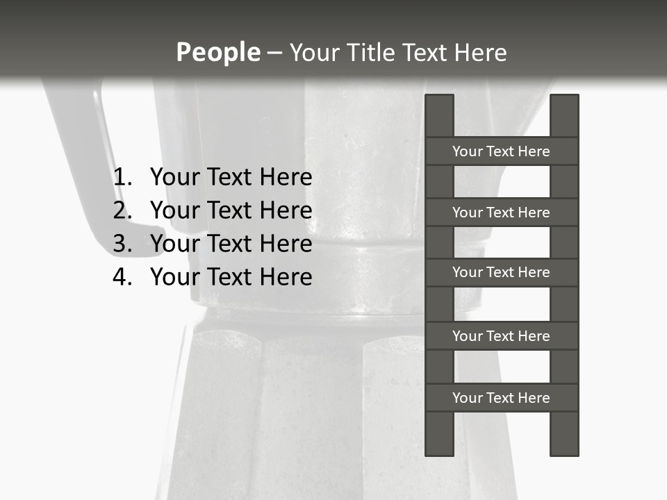 A Silver Coffee Pot With A Black Handle PowerPoint Template