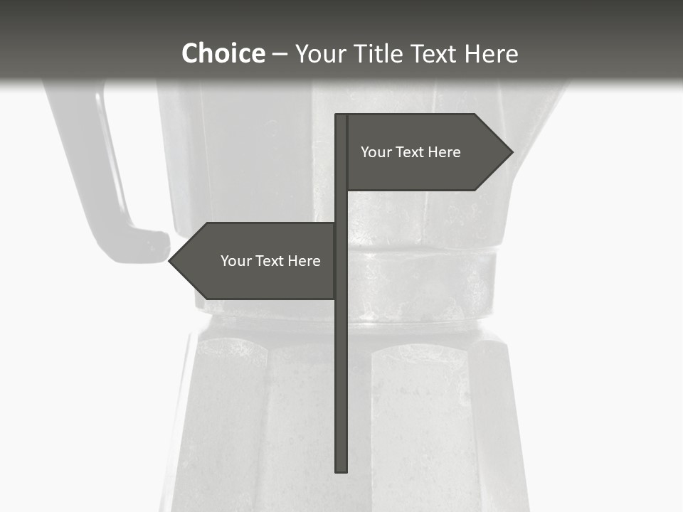 A Silver Coffee Pot With A Black Handle PowerPoint Template