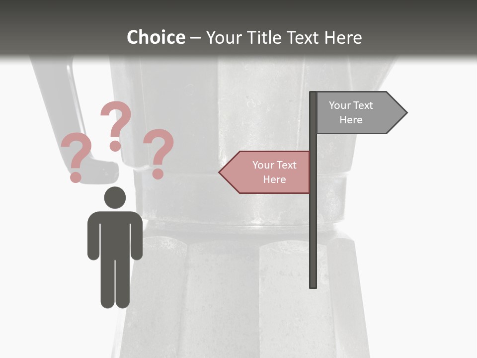 A Silver Coffee Pot With A Black Handle PowerPoint Template