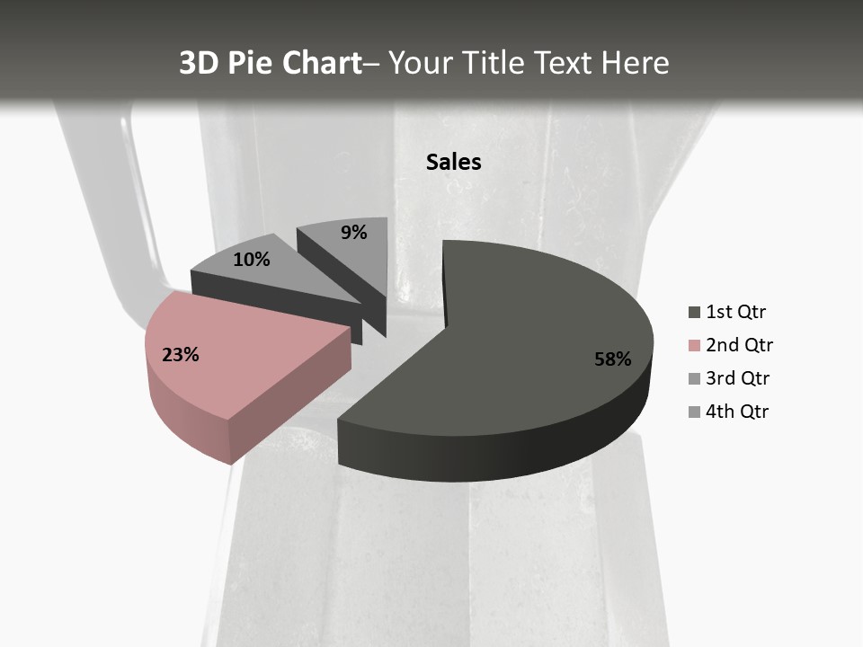 A Silver Coffee Pot With A Black Handle PowerPoint Template