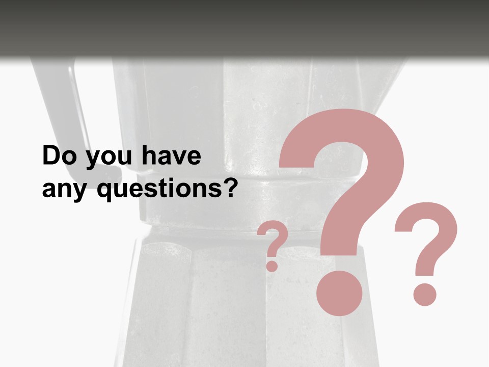 A Silver Coffee Pot With A Black Handle PowerPoint Template