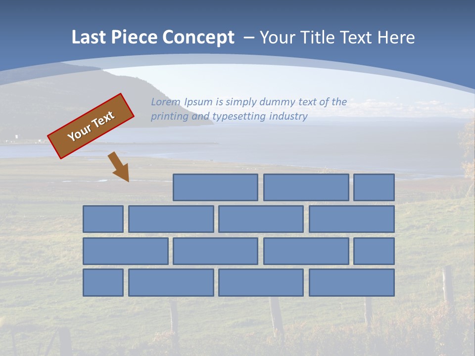 A Green Field With A Lake In The Background PowerPoint Template