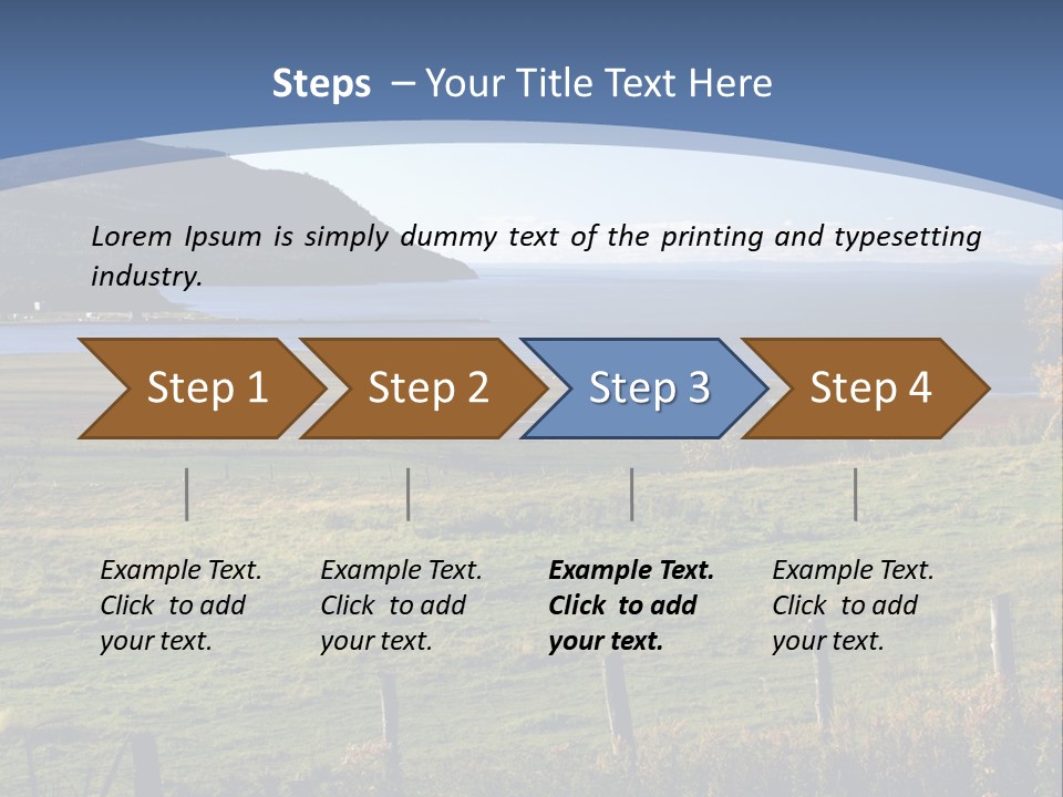 A Green Field With A Lake In The Background PowerPoint Template