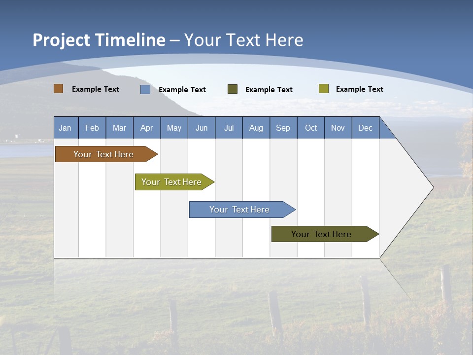 A Green Field With A Lake In The Background PowerPoint Template