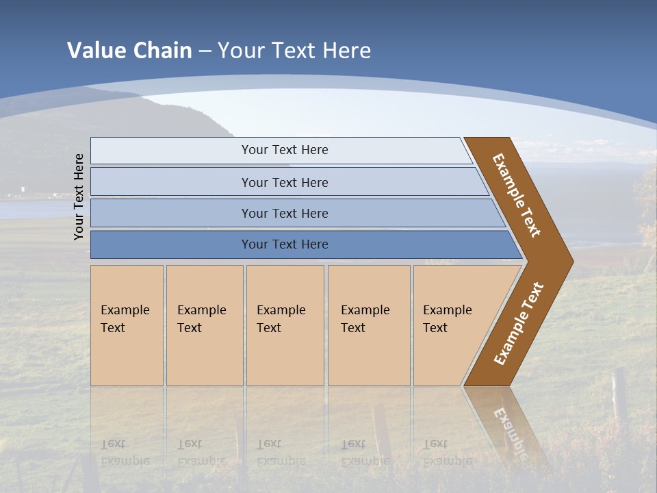 A Green Field With A Lake In The Background PowerPoint Template