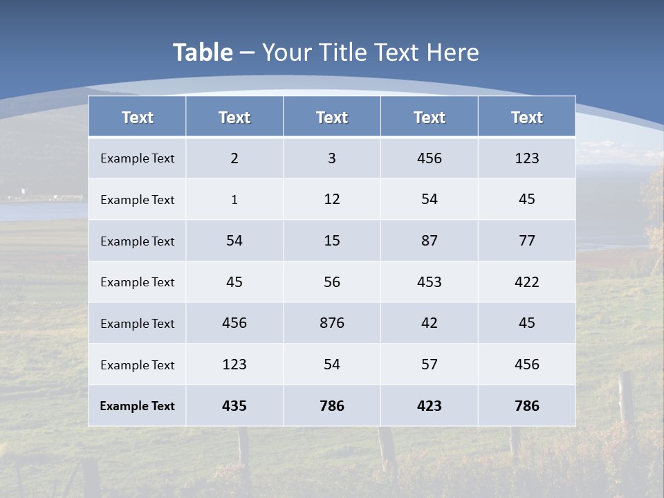 A Green Field With A Lake In The Background PowerPoint Template