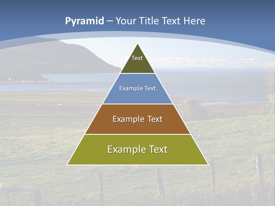A Green Field With A Lake In The Background PowerPoint Template