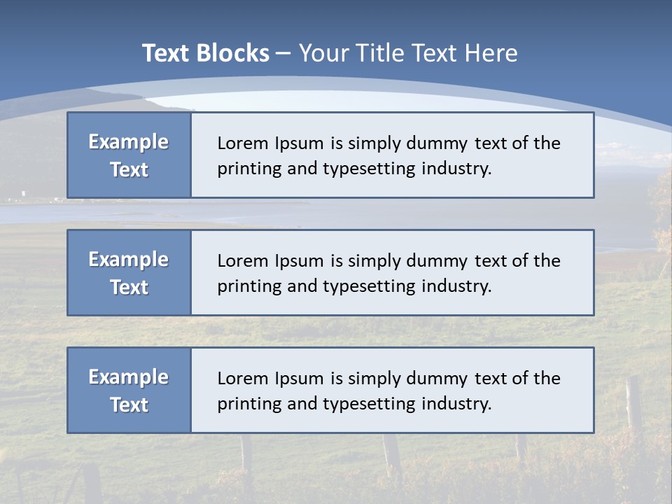A Green Field With A Lake In The Background PowerPoint Template