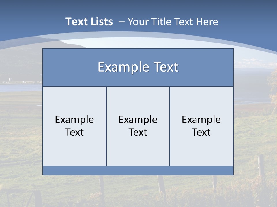 A Green Field With A Lake In The Background PowerPoint Template