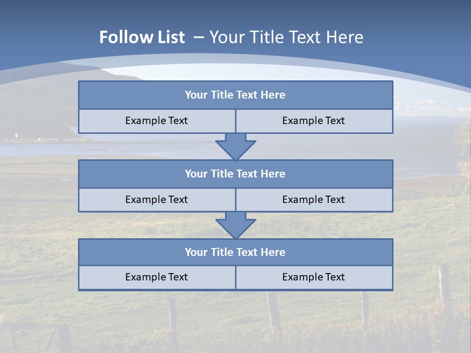 A Green Field With A Lake In The Background PowerPoint Template