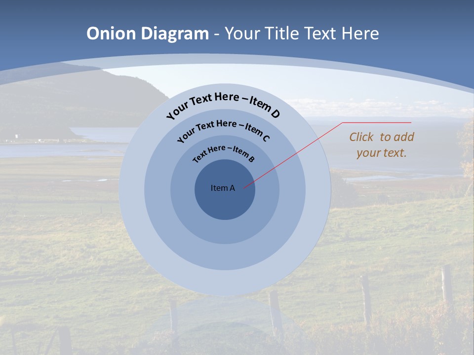 A Green Field With A Lake In The Background PowerPoint Template