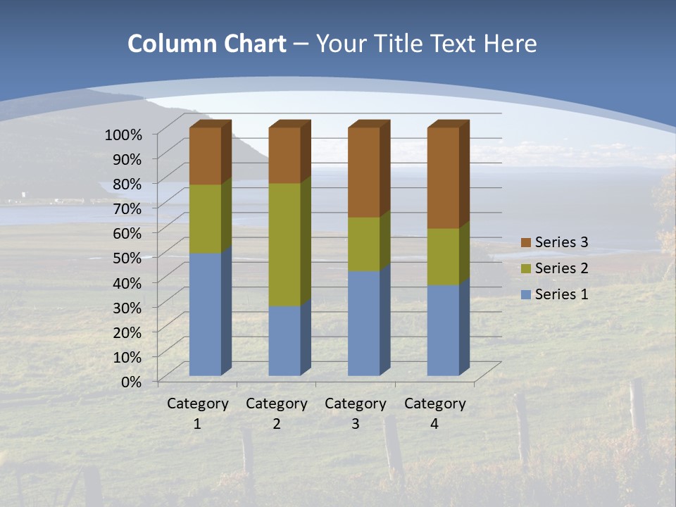 A Green Field With A Lake In The Background PowerPoint Template