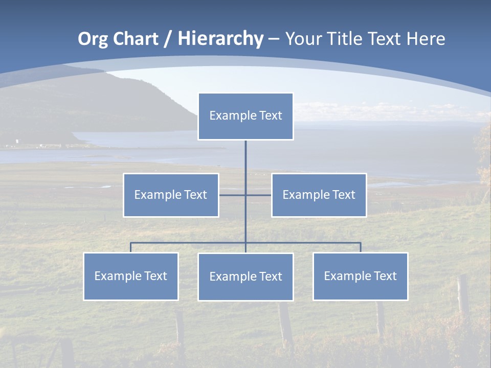 A Green Field With A Lake In The Background PowerPoint Template