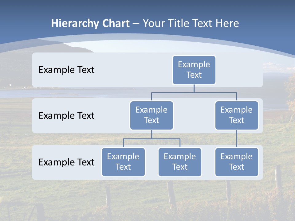A Green Field With A Lake In The Background PowerPoint Template