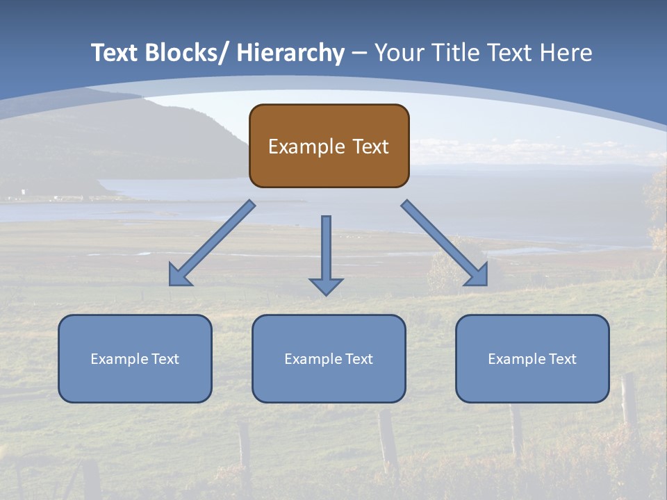 A Green Field With A Lake In The Background PowerPoint Template