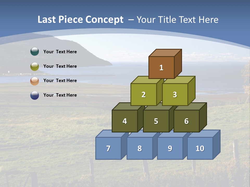 A Green Field With A Lake In The Background PowerPoint Template