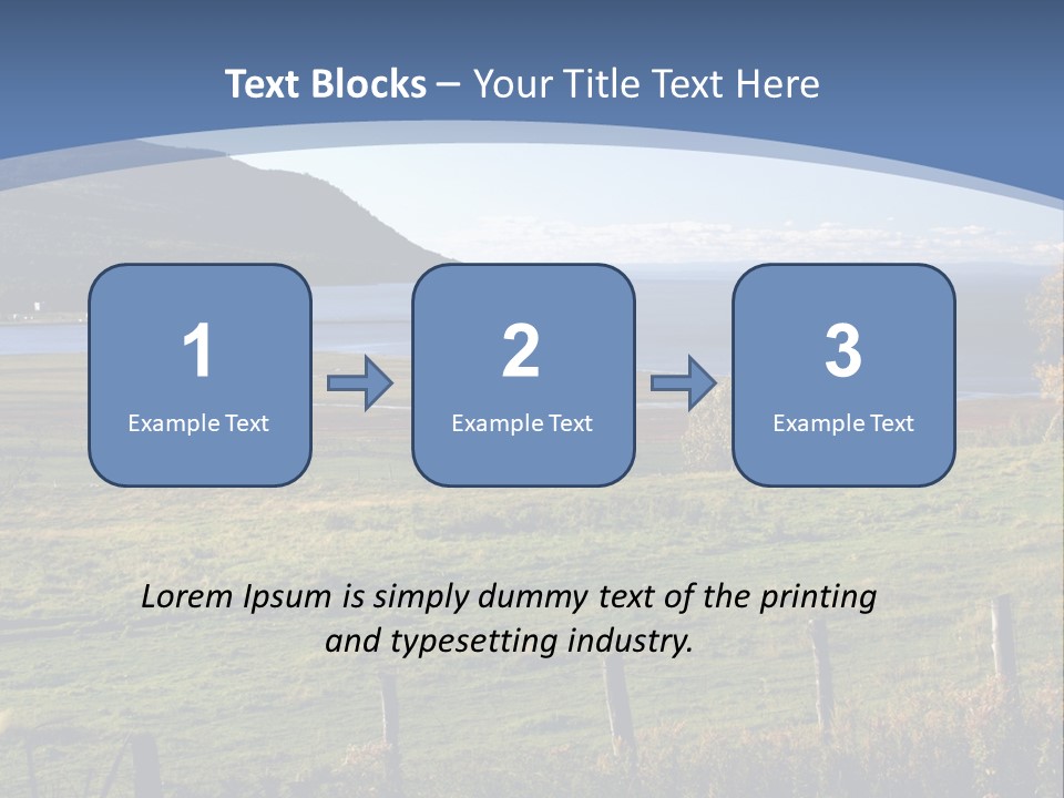 A Green Field With A Lake In The Background PowerPoint Template