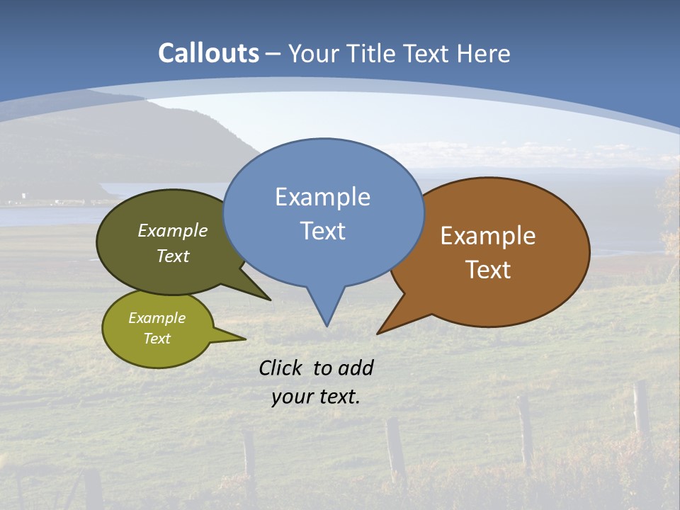 A Green Field With A Lake In The Background PowerPoint Template