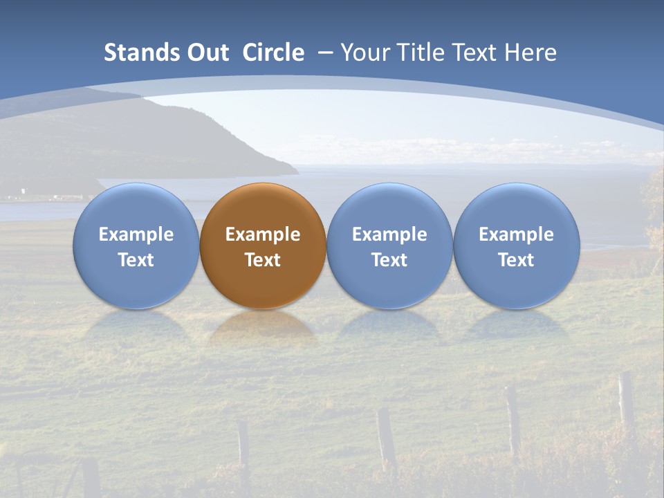 A Green Field With A Lake In The Background PowerPoint Template