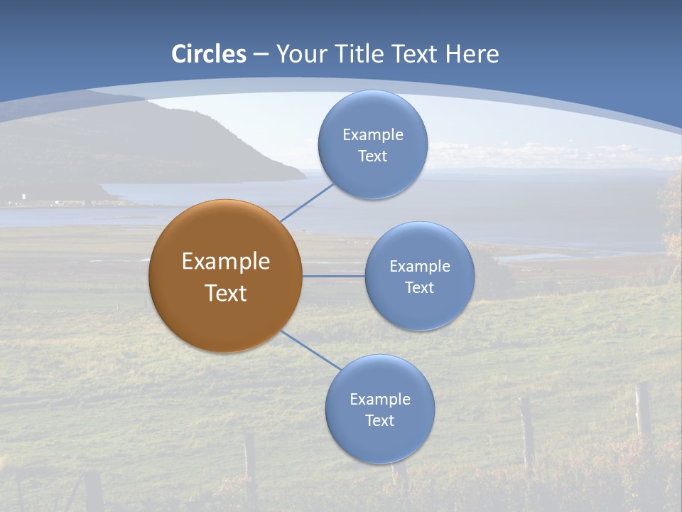 A Green Field With A Lake In The Background PowerPoint Template