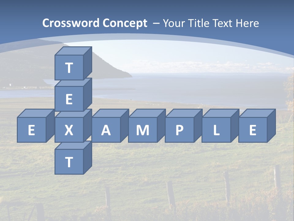 A Green Field With A Lake In The Background PowerPoint Template