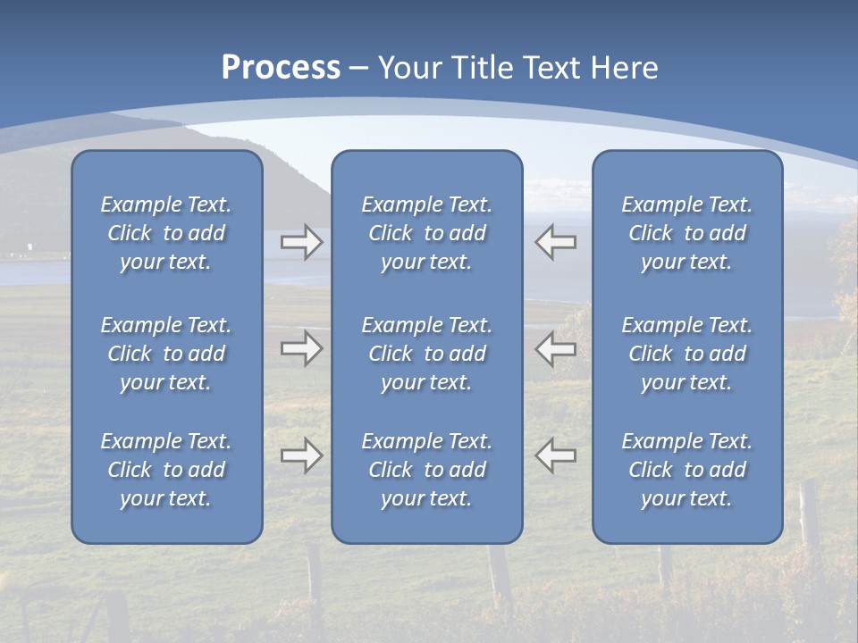 A Green Field With A Lake In The Background PowerPoint Template