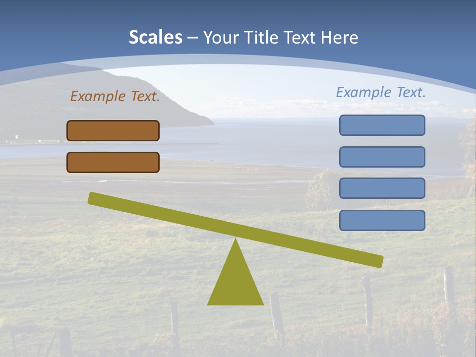 A Green Field With A Lake In The Background PowerPoint Template