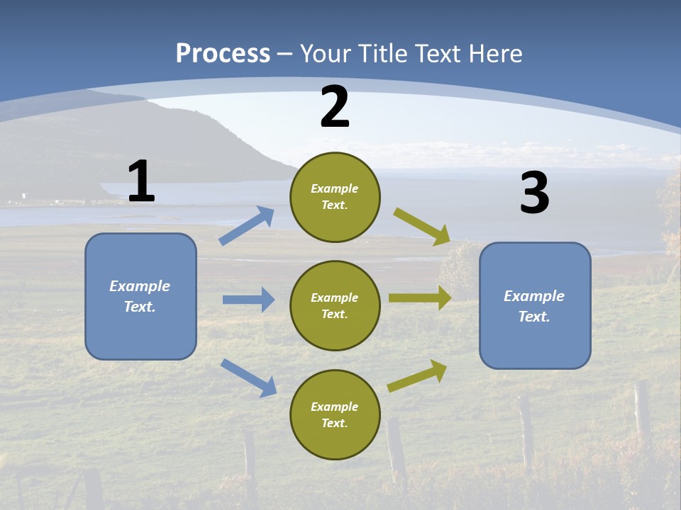 A Green Field With A Lake In The Background PowerPoint Template
