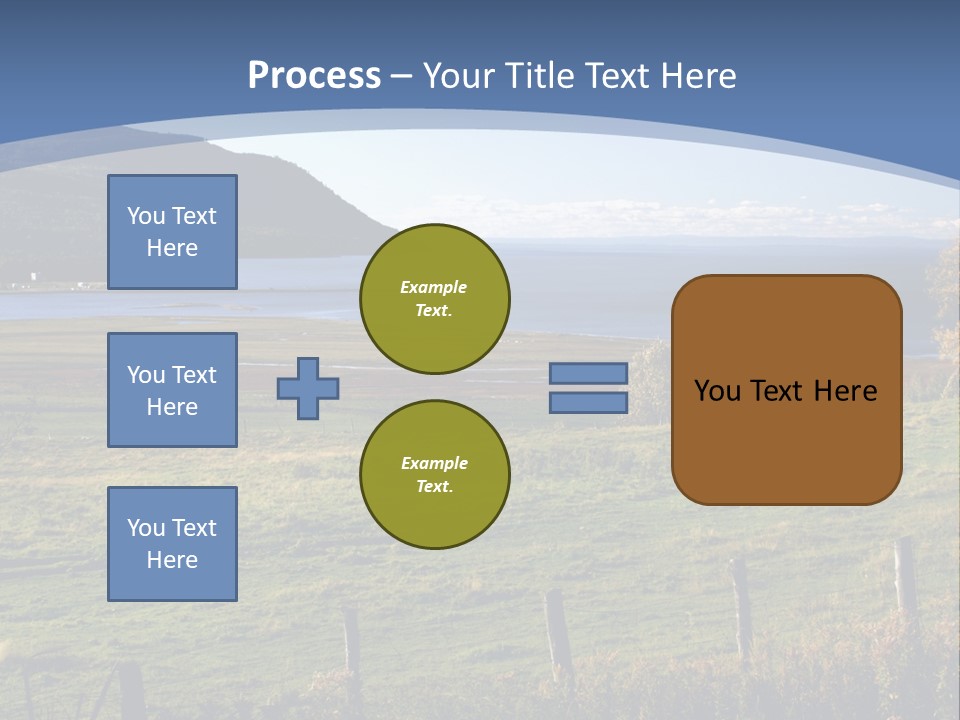 A Green Field With A Lake In The Background PowerPoint Template