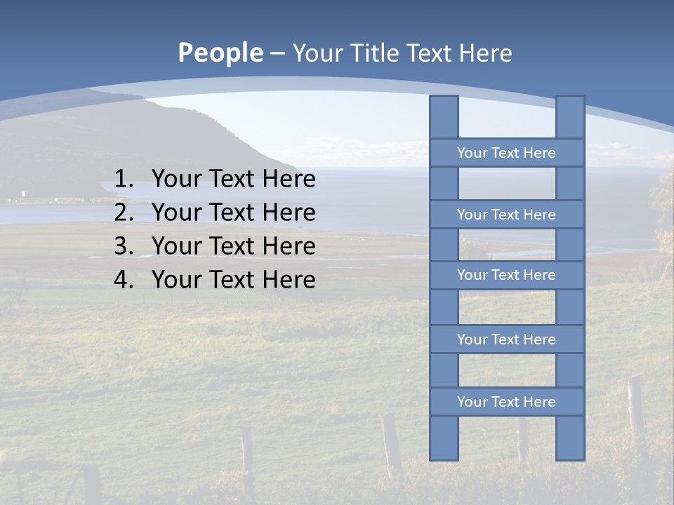 A Green Field With A Lake In The Background PowerPoint Template
