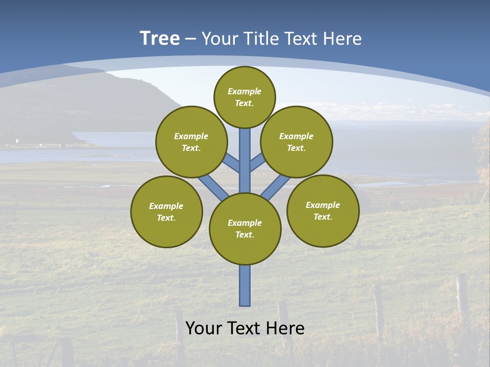 A Green Field With A Lake In The Background PowerPoint Template