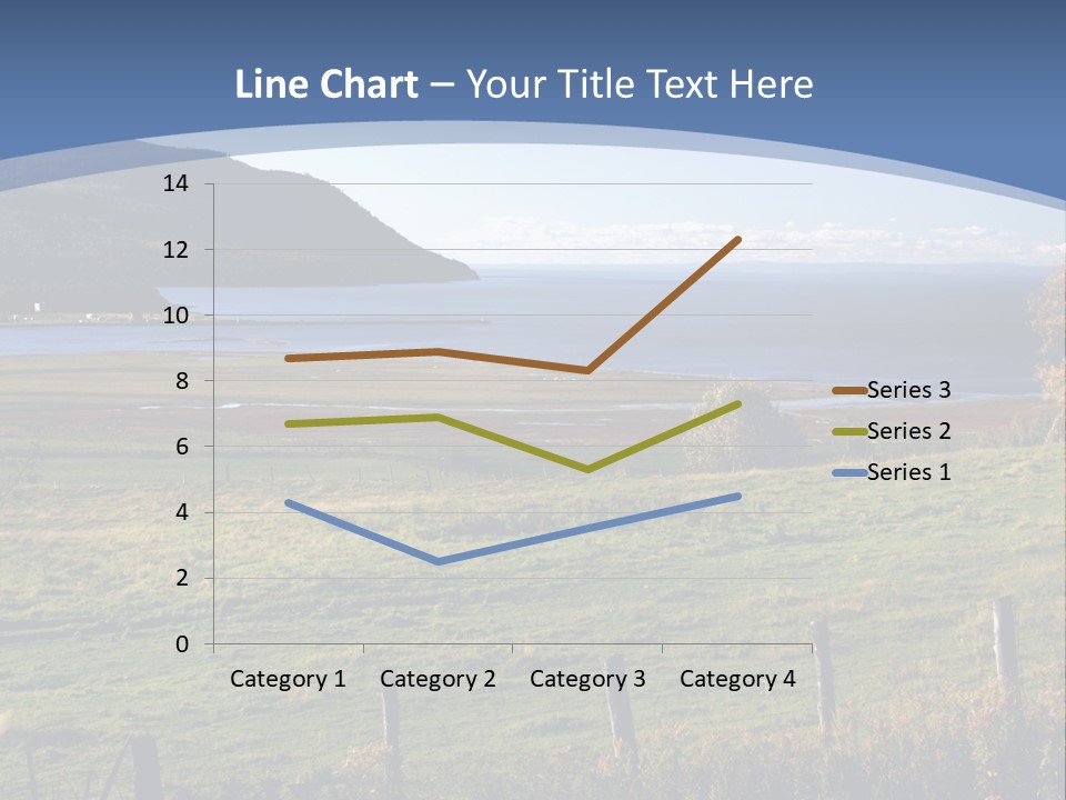 A Green Field With A Lake In The Background PowerPoint Template