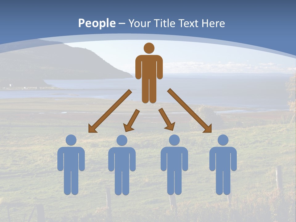 A Green Field With A Lake In The Background PowerPoint Template