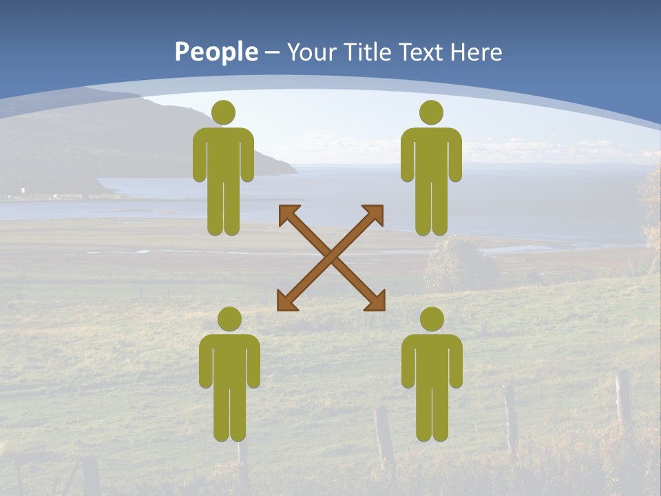 A Green Field With A Lake In The Background PowerPoint Template