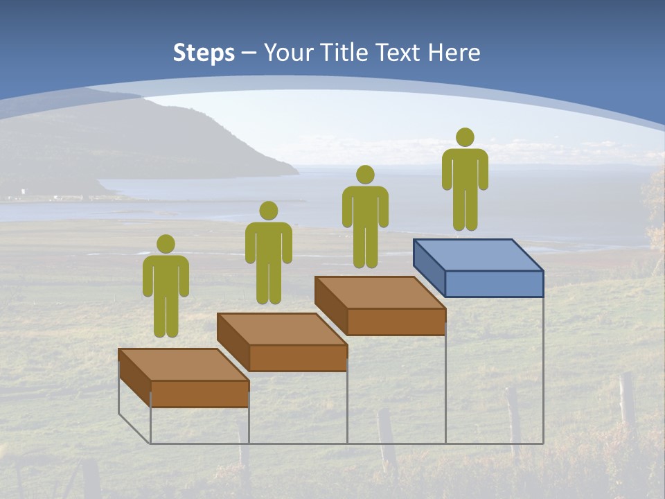 A Green Field With A Lake In The Background PowerPoint Template