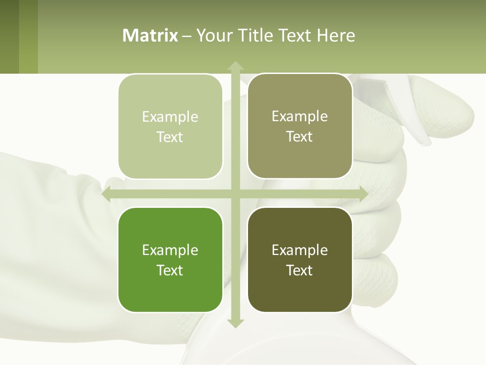 A Green Gloved Hand Holding A White Bottle Of Liquid PowerPoint Template